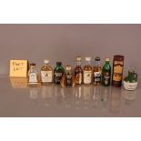 A collection of Whisky and Whiskey miniatures, over 90 bottles, some with low levels and opened,