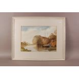 William Barnes (1916-1990), 33cm by 45cm, watercolour on paper, Landscape with River, signed,