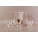 A group of antique and modern cut glass and other glass, including a silver plated and glass