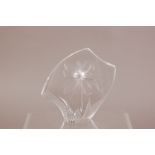 A second half 20th century Swedish Maleras Glass sculpture, 14.4cm, having engraved flower to front,