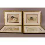 Four late 19th century children's story prints, 20cm by 28cm, published by Longmans Green & Co,