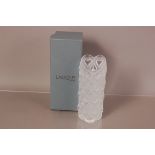 A modern Lalique Glass Amor Vase, 15.5cm, in Lalique box