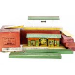 Boxed Hornby 0 Gauge Stations and Platform Extensions, a No 1 Wayside Station on buff base,