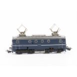 A Märklin H0 Gauge blue 1101.3 NS BR 1100 electric locomotive, F-G, pantographs P-F, some corrosion