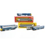 Tri-ang and Tri-ang Hornby 00 Gauge Blue Pullman Power Trailer Cars and Coaches, Tri-ang blue 4-