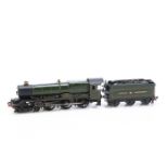 A Will's kitbuilt 00 Gauge Finescale GWR green King Class Locomotive and Tender, 6012 'King George