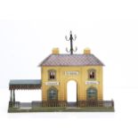 A Märklin 0 Gauge '2000F' Station for German market, late 1920s, the 2-storey building with