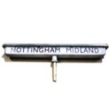 A BR Nottingham (Midland) Train Station Island Platform Illuminated Lamp-Form Sign, a post-mounted