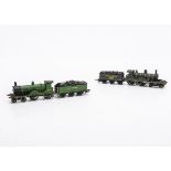 Two 00 Gauge kitbuilt SR 4-4-0 Locomotives and tenders, olive green Class X2 No 590 and malachite