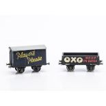 Two Milbro 0 Gauge 'Private Owner' Wagons, comprising 5-plank open wagon in black with 'OXO - Beef