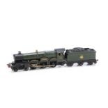 A repainted and modified Wrenn 00 Gauge Castle Class Locomotive and tender, repainted in BR