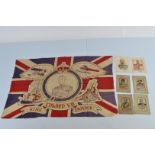 An Edward VIII Coronation flag, Titled King and Emperor Edward VIII. 82cm x 53cm. Together with four