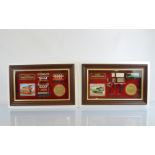 Two Matchbox Model of Yesteryear display cabinets framed and glazed