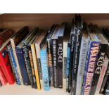 A large collection of mostly hard backed coffee table movie related books, mostly on Hollywood stars