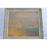 Oil on board, Mediterranean coastal bay scene, signed lower left Pippapozzi or similar, 49cm x 58cm,