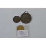 A John of Gaunt 1794 Half Penny, copper Fine condition, together with a Queen Charlotte medal, and a