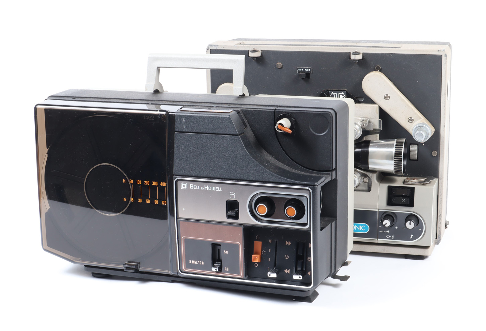 Four Bell & Howell 8mm Projectors,, a Filmosonic, a 356 Autoload Super 8, in makers box, a 1462Z and - Image 2 of 2
