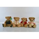 Four Harrods Teddy Bears, 1849-1999 Bear, 2010 Bear, 2011 Bear, 2016 Bear, all with tags (4)