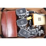 A Tray of Bolex 8mm Cine Cameras, a Bolex 8L, four B 8SL, a C8, C8SL and two P1 Zoom Reflex, F