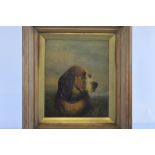 Oil on canvas after Edwin Landseer RA, of a dog in grass, signed P. Stuble 1871 to lower left.