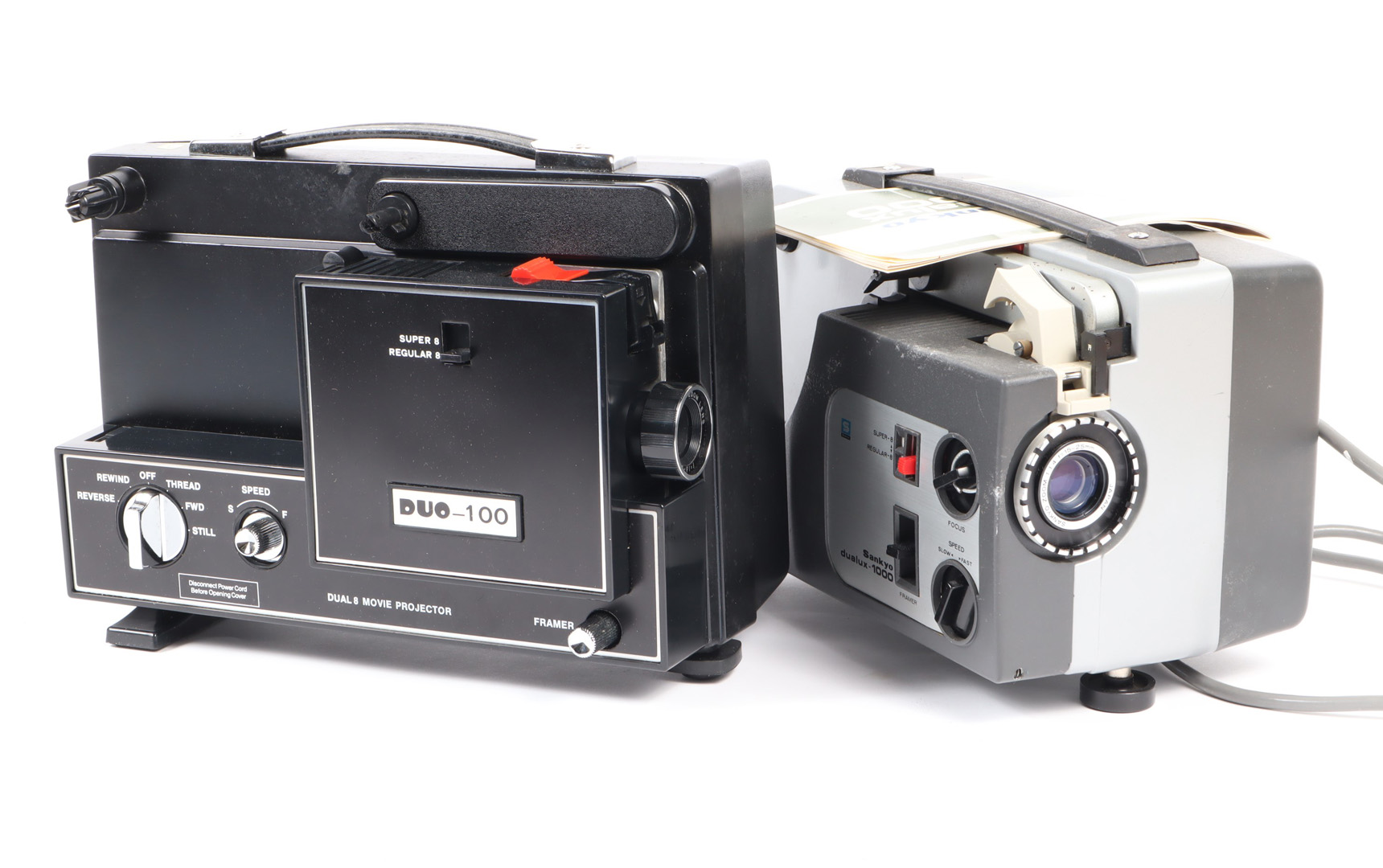 A Group of 8mm Cine Projectors, a Ranox DU-707A, a DUO 100, a Sankno Dualux 1000, a Copal Sekonic