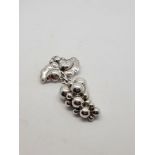 A silver Georg Jensen grape and vine brooch, no 217 designed by Harald Nielsen 6.5cm drop, 25g