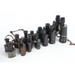 A Group of Binoculars, including a pair of Wallace Heaton 8x binoculars, The Soho 6x, Colmont