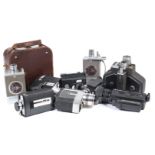 A Box of Bell & Howell Cine Cameras, including a Bell & Howell 240, 442, 2144 XL, two 16mm's, a