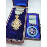 A Victorian diamond jubilee silver gilt and paste set Masonic jewel, dated 14th June 1897, 10cm,