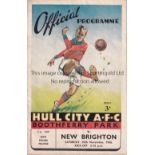 HULL CITY V NEW BRIGHTON 1946 Programme for the FA Cup tie at Hull 30/11/1946. Very slightly