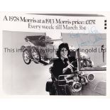PETER WAR / BRIGHTON & HOVE ALBION / AUTOGRAPHS Three signed B/W photos showing Ward in a Morris car