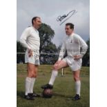 AUTOGRAPHED DAVE MACKAY 1967 Photo 12" x 8" of the Tottenham captain chatting with striker Alan