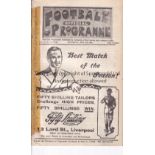 LIVERPOOL V SHEFFIELD UNITED / EVERTON RES. V BURNLEY RES. 1926 Joint issue programme 1/5/1926, ex-