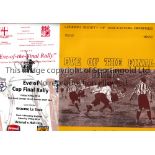 EVE OF CUP FINAL RALLY PROGRAMMES Four programmes: 1972 Arsenal v Leeds Utd, writing in the