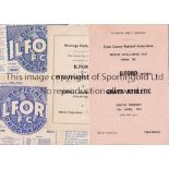 ESSEX SENIOR CUP / ILFORD FC Four programmes. Finals at Ilford FC: Leyton v Leytonstone 18/4/1949