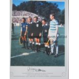 AUTOGRAPHED BILLY McNEILL 1967 Limited edition 16" x 12" print of the Celtic captain and Armando