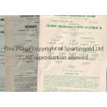 HENDON FC Four single home Athenian League programmes v. Finchley 28/4/1954, Southall 3/5/1955