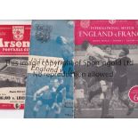 ARSENAL Twelve programmes for England and representative matches at Highbury: England v. France 1947