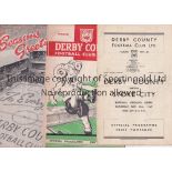DERBY COUNTY Three home programmes v Stoke 47/8, Middlesbrough 50/1 staple removed and