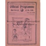 SPURS Programme Tottenham v Bradford Park Avenue 12/11/1938. Folds. Score, scorers. Fair to