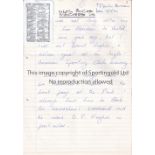 MARTIN BUCHAN / MANCHESTER UNITED Seven handwritten pages on 15/9/1980 for the Lancashire CCC