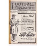 LIVERPOOL V BOLTON WANDERERS / EVERTON RES. V WBA RES. 1926 Joint issue programme 27/11/1926, ex-