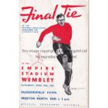 1938 FA CUP FINAL / HUDDERSFIELD TOWN V PRESTON NORTH END Programme has a very slight vertical