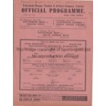 TOTTENHAM HOTSPUR Single sheet programme for the home London Combination match v. Clapton Orient