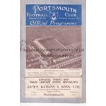 PORTSMOUTH V ARSENAL 1931 Programme for the League match at Portsmouth 16/9/1931, rusty staple and