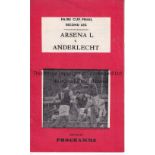 1970 FAIRS CUP FINAL / ARSENAL V ANDERLECHT Pirate programme issued by Nicholls of Battersea for the