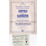 FOOTBALL FESTIVAL AT SHEFFIELD WEDNESDAY FC 1961 Programme and ticket for Sheffield Soccer Stars v