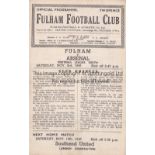 FULHAM Programme for the home FL South match v Arsenal 3/11/1945, very slightly creased and team