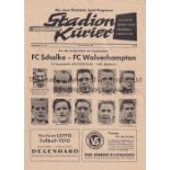 1958 EUROPEAN CUP Schalke 04 v Wolves / Wolverhampton Wanderers played 18/11/1958 at Gluckauf-