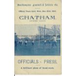 SOUTHAMPTON V CHATHAM 1899 Small 4 page programme for the Southern League match 20/12/1899 at